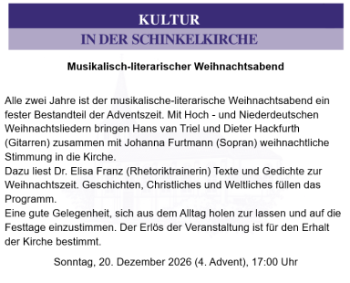 Musikalisch-literarischer Weihnachtsabend