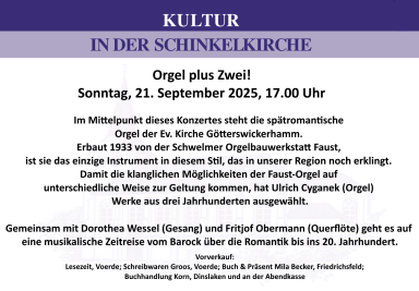 Orgel plus Zwei!